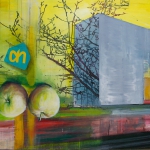 Shopping on the go, acrylic paint and pastel crayon on canvas, 130 x 85 cm, 2012